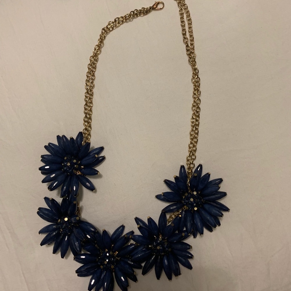 Navy blue statement necklace